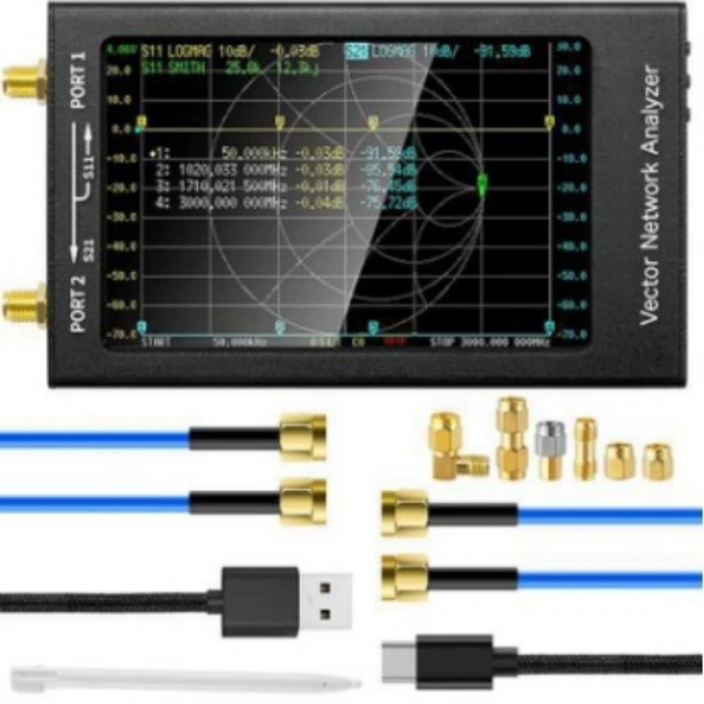 4.3 Inch  V2 S-A-A-2 Vector Network Analyzer HF VHF UHF Shortwave Antenna Analyzer 50KHz-3GHz