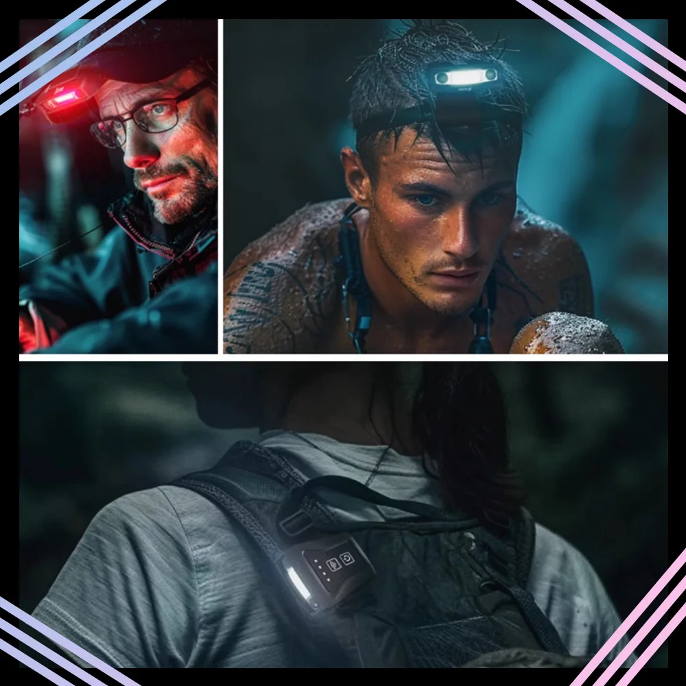 

LEM L200/L300 Powerful Headlamp Outdoor Climbing Head Lamp Flashlight 500mAh/800mAh Rechargeable Fishing Head Torch With Hatclip