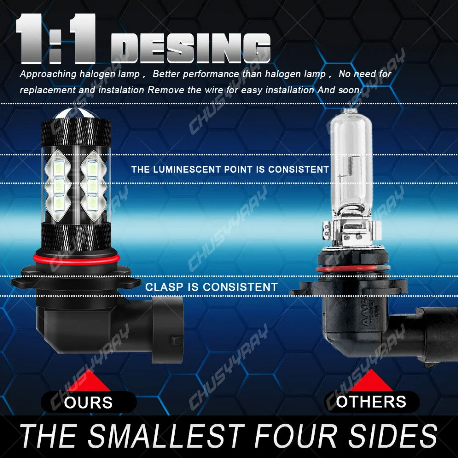 PCVBMLAUT أضواء السيارة 9006 HB4 الجليد الأزرق LED الضباب مصابيح كهربائية لسيارات BMW E34 E46 E39 E60 E63 E64 F10 M3 M5 اكسسوارات السيارات