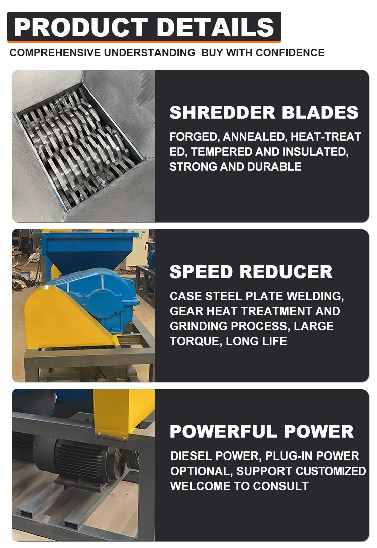 High Quality Mini Plastic Shredder for Waste PE PP Recycling Automatic Crusher Machine Double Small Plastic Bottle Shredder for