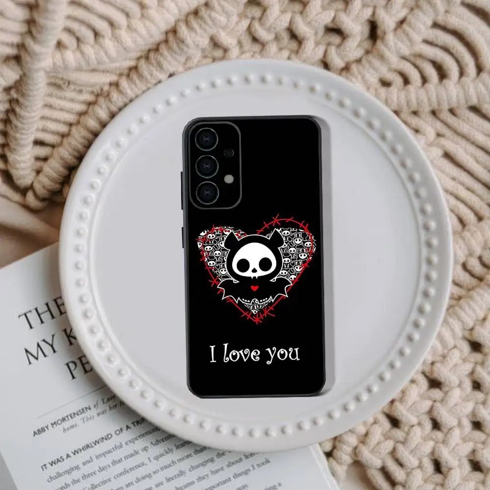 Funda de teléfono con diseño de perro Skelanimals bonitos para Samsung Galaxy A73,31,32,72,41,53,52,71,22,5G,Note,J7,8,9 funda negra suave