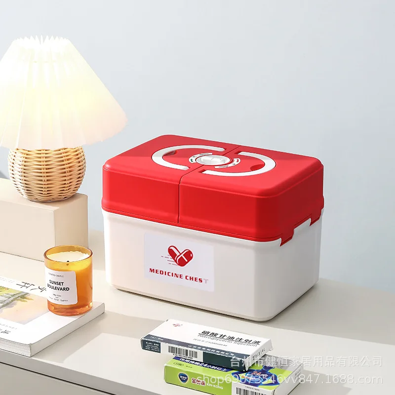 

Medical box Household large-capacity portable first aid box drug emergency medical storage box Household