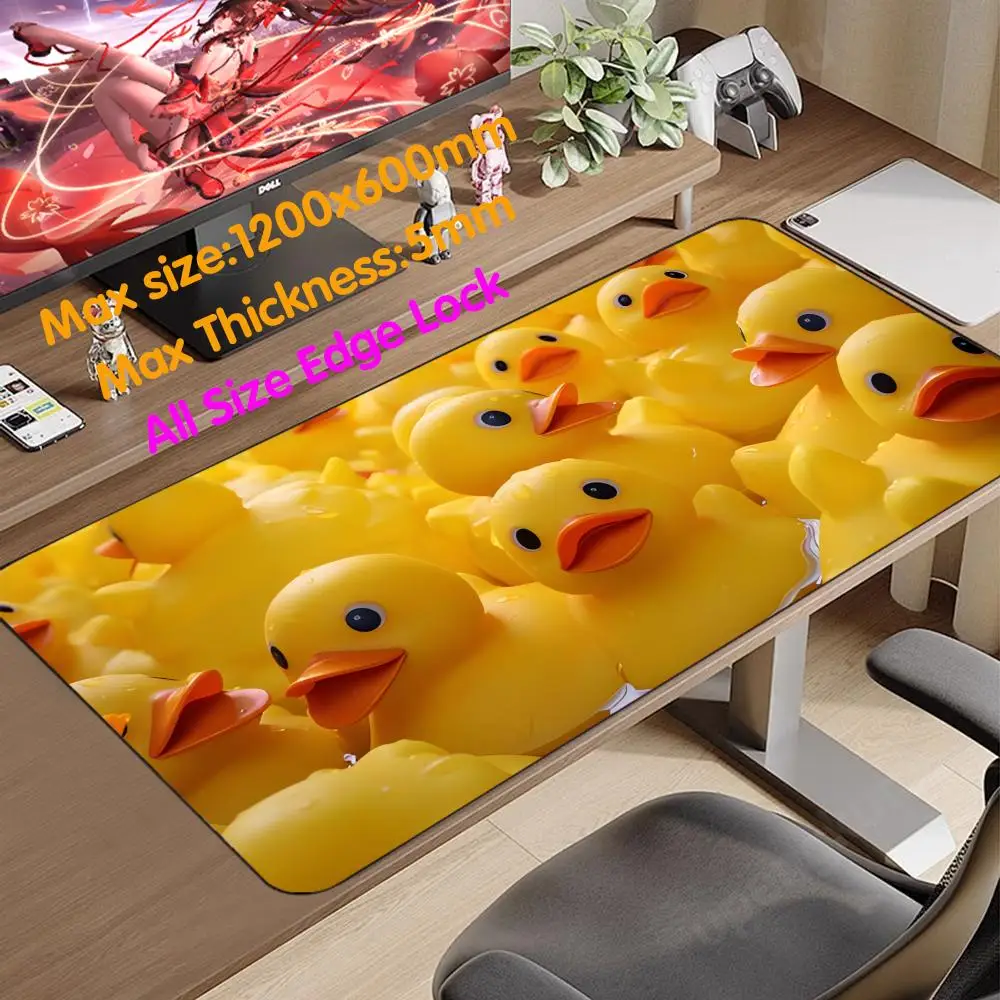

Новинка! Супербольшой игровой коврик для мыши Kawaii Yellow Duck с принтом по всей окантовке, резиновый, для самостоятельной сборки, все размеры