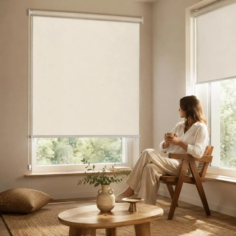 Store banne extérieur 180 x 140 cm, couleur crème, en polyéthylène haute densité, montage facile, protection solaire avec ventilation, idéal pour balcon, terrasse, véranda, pergola, design moderne