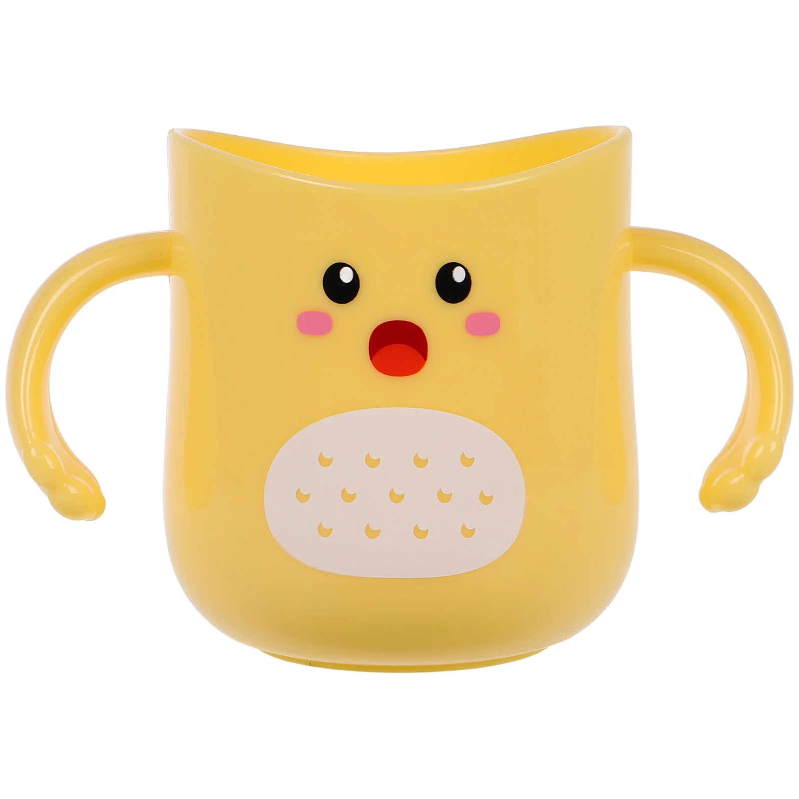 

Kids Toothbrush Cup Double Handles Cute Cartoon Toddler Bathroom Plastic Tumbler Unbreakable Rinse Cup for Travel Home