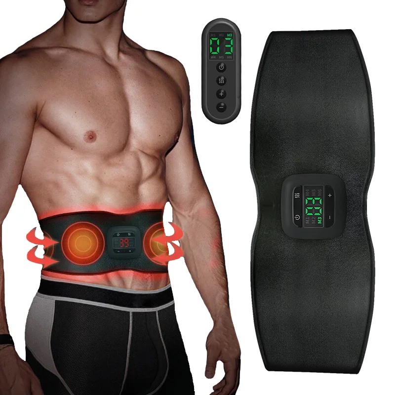 Electric Fitness Vibration Belt Remote Control EMS Muscle Stimulator Heating Warm Belly Abdominal Body Slimming Belt Weight Loss