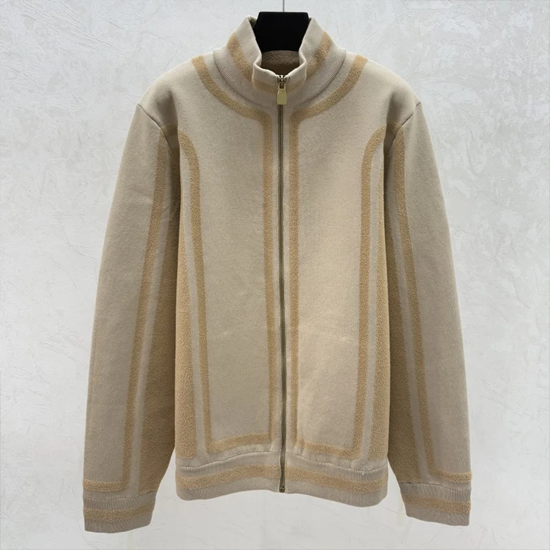 

High quality Color-matched women's zipper cardigan sweater for autumn and winter, a slim-fit coat woman clothes 25120649