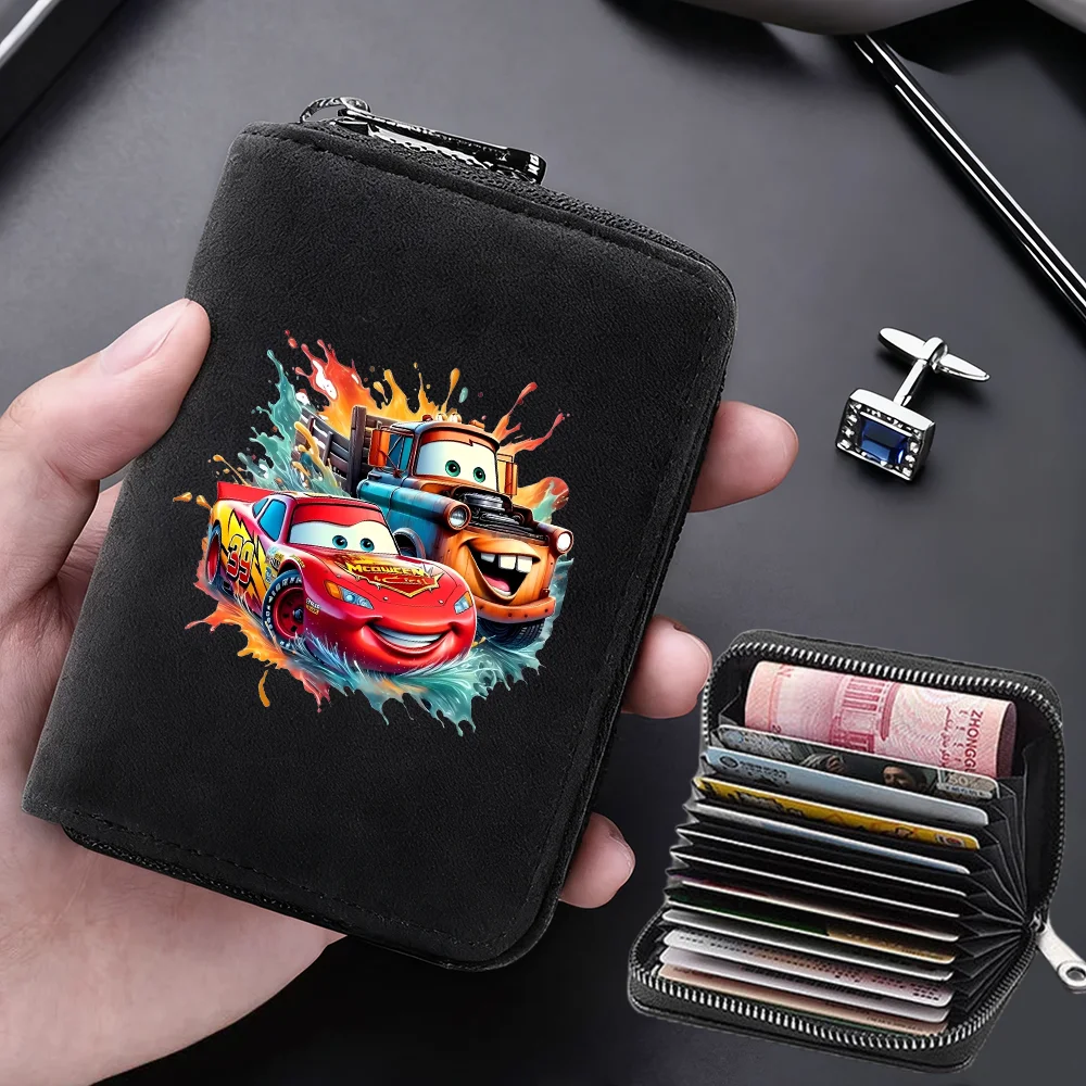 

Cars Lightning McQueen Anti Demagnetization Wallets Card Bag 11 Cards Slot Credit Card Holder Zipper Card Wallet Cards Cover