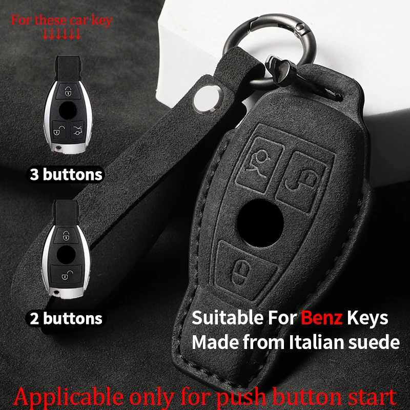 

Suede car key case Cover for Mercedes BENZ W176 W206 W212 213 W177 W205 W223 W222 W167 W463 X166 A C E S G CLS GLC SL Class