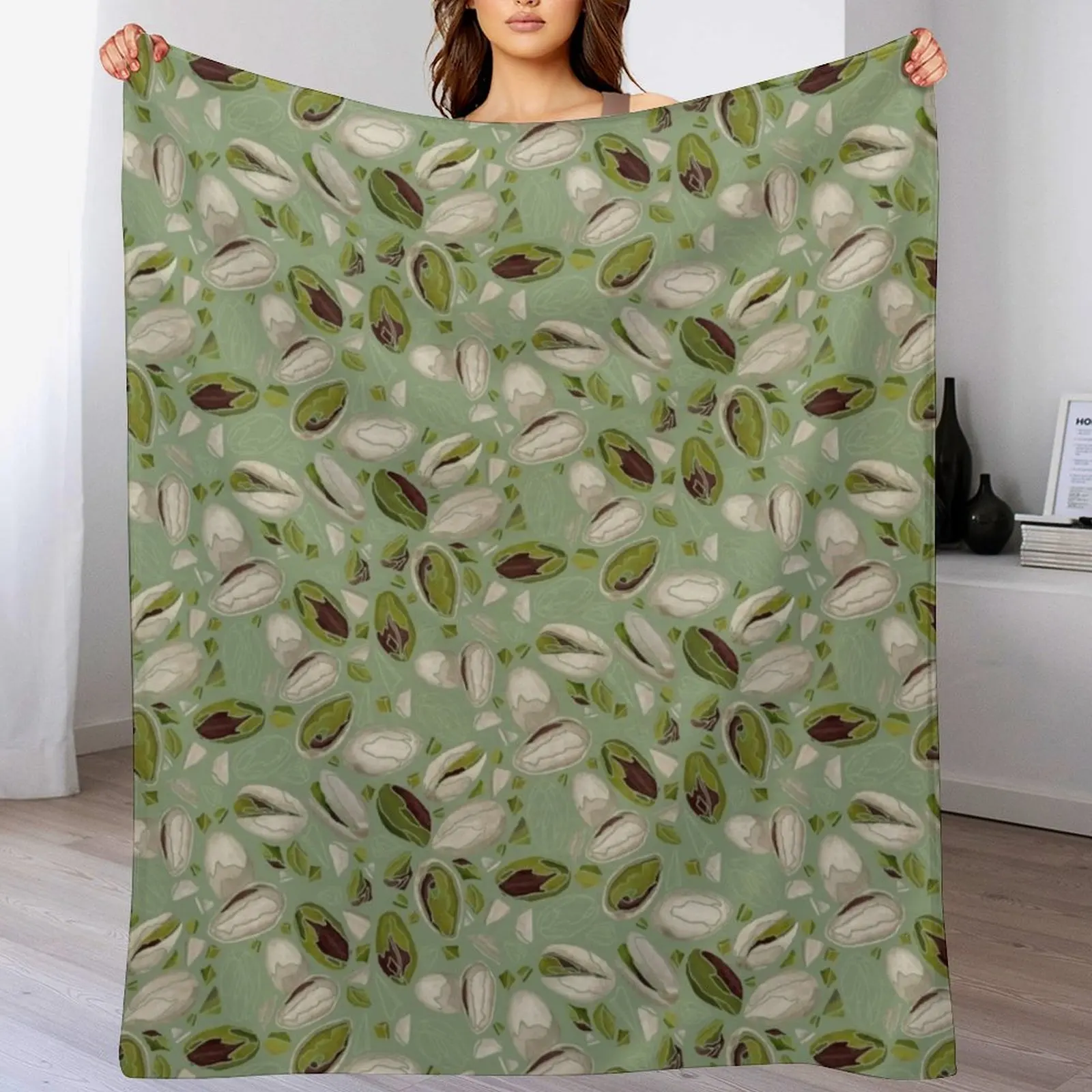 

Pistachio pattern Throw Blanket Furry blankets ands Flannels Designers Blankets