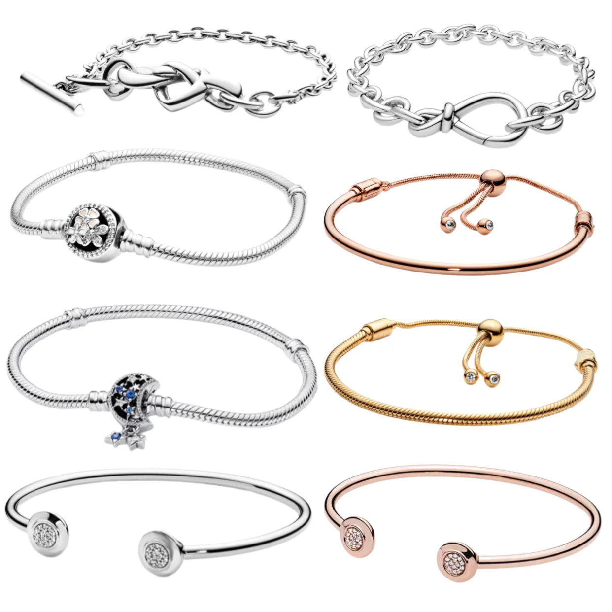 Temperament Adjustable 100%925 sterling silver fashion bracelet Ladies DIY Charm Jewelry timeless unique gift making