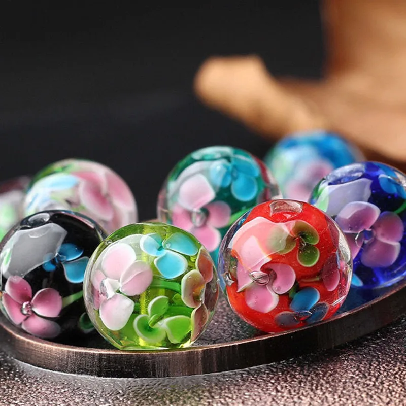 12mm/14mm Roundel Stone Beads Make DIY Jewelry Bracelet Necklace Japanese-style Colored Plum Petal Glass Crystal Transparent