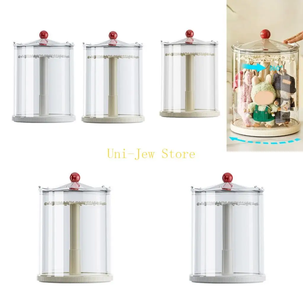 

40GB Rotating Display Stand For Collectible Keychains And Mini Figures With Multi Layer Storage Dustproof Clear Cover