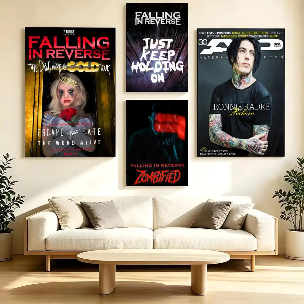 Band Falling in Reverse Poster poster Self-adhesive wall stickers, suitable for room decoration, high-quality printing.
