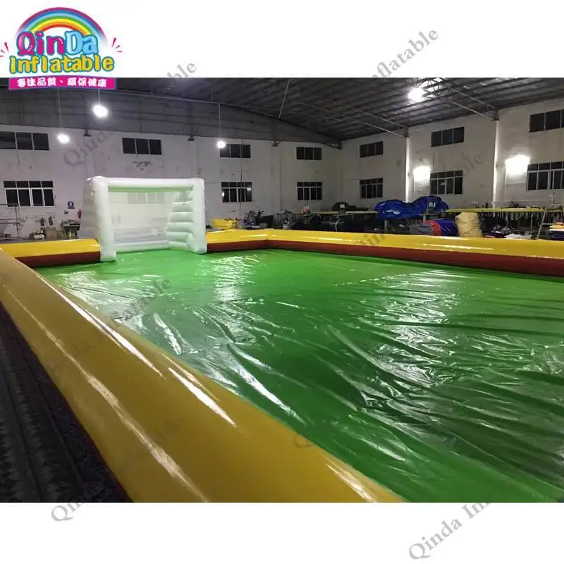 Airtight 0.6 Mm PVC Inflatable Soccer Field Portable Inflatable Football Court For Fun Soccer Games
