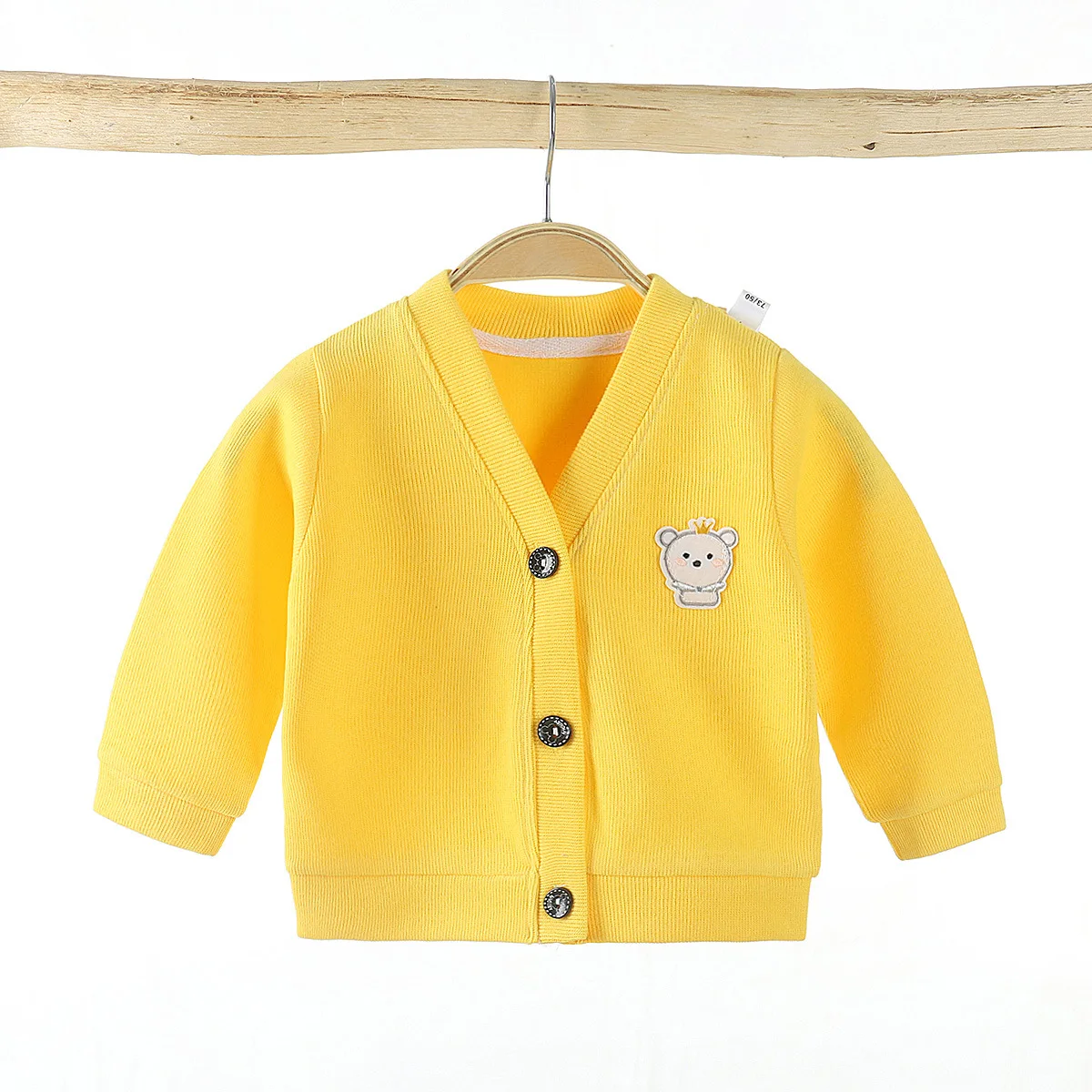 Baby Boy Girl Fleece Spring Fall Soft Cotton Knitted Sweater V-Neck Cardigan Jacket Coat Outwear Children Long Sleeves Kids Tops