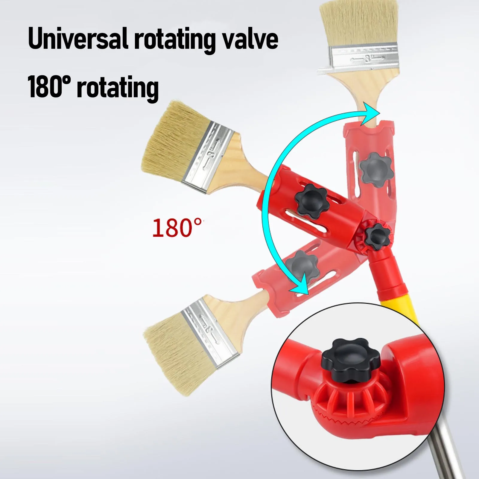 Paint Brush Extension Pole Attachment Holder Labor Saving Versatile Large Caliber Multi Angle Paint Brush Extender for Corners