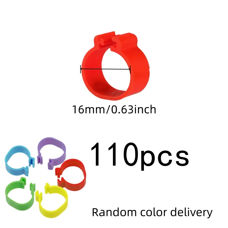 110 pcs Chicken Leg Rings, Random Color Assortment and Comfortable Leg Fit, ideal for Chicken Farm Marking
