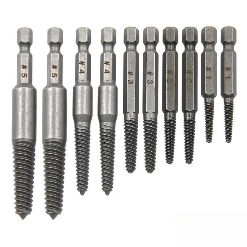 

10pc Hexagonal Shank Broken Head Screw Extractor Screw Broken Head Screwdriver for Taking out Electric Drill Tool Set
