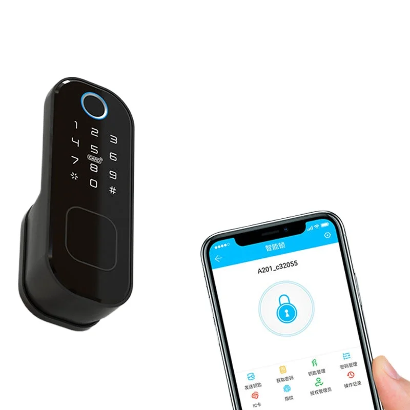 Electronic Door Lock for Apartment Iron Door No Wiring Required RFID Card Access Fingerprint Recognition Anti Theft Door Lock