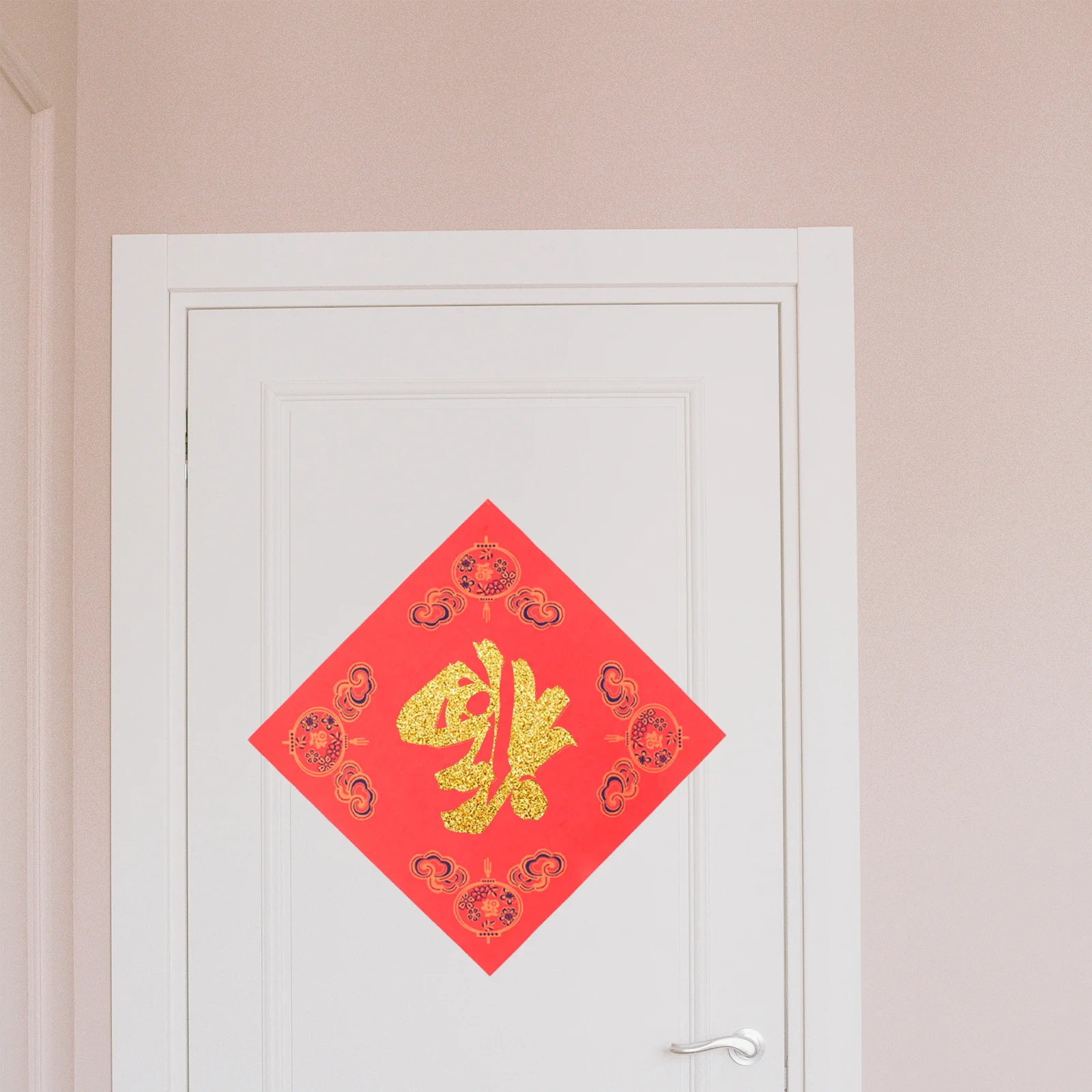 

20 Sheets Fu Character Red Paper Square Shape Exquisite Design for New Year Party Decoration DIY Spring Festival Wedding Door