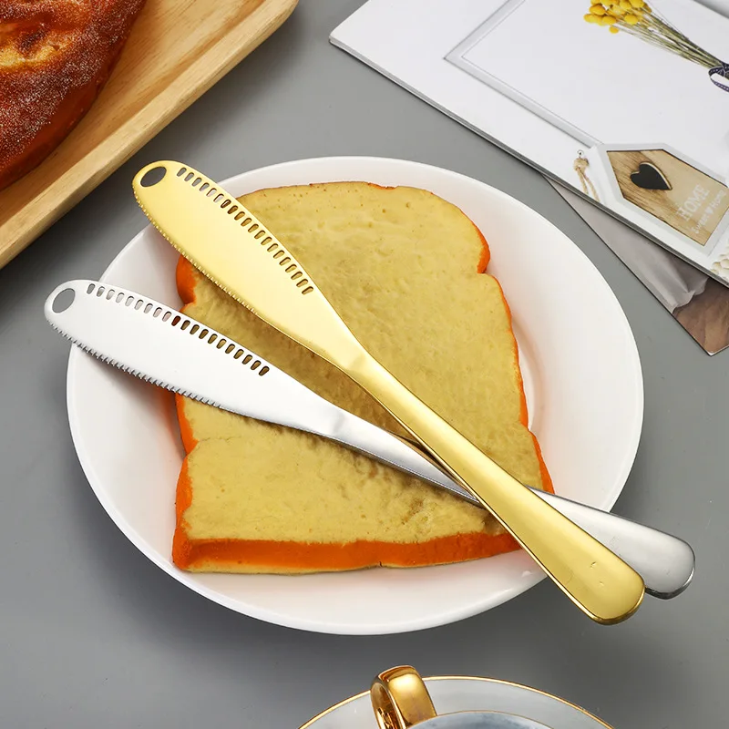 Cuchillo de mantequilla Multicolor de acero inoxidable, cuchillo para crema, cuchillo para queso, esparcidores de mermelada, utensilio de desayuno para tostadas, cuchillo para pan, herramientas de cocina