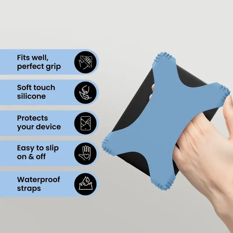 

Ergonomic Silicone Grip Holder for eBook Tablets with Comfortable Finger Contouring and NonSlip Surfaces for Secure Reading 896C