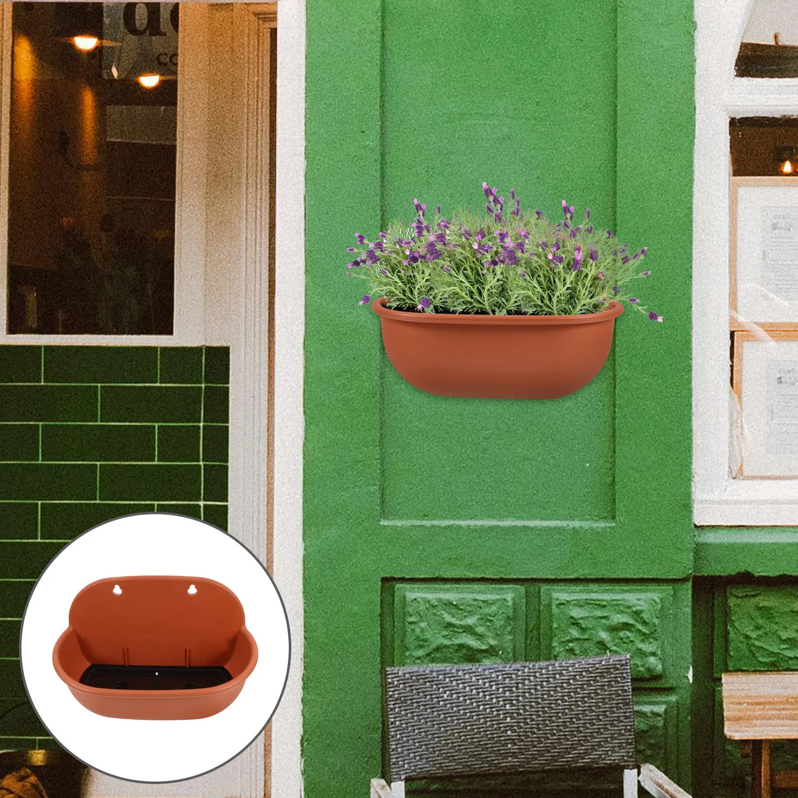 Wall Hanging Planter Thickened Flower Pot with Drainage Easy Install for Indoor Outdoor Living Room Decor