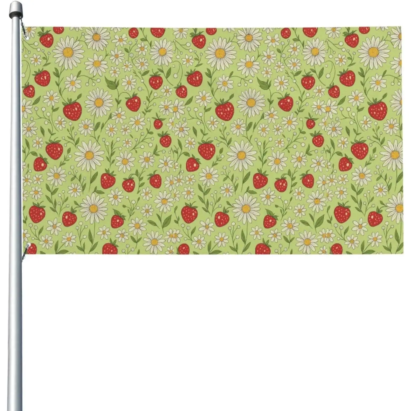 Strawberry Daisy Flag Home Decor Yard Decor Vivid Color Outside Flags