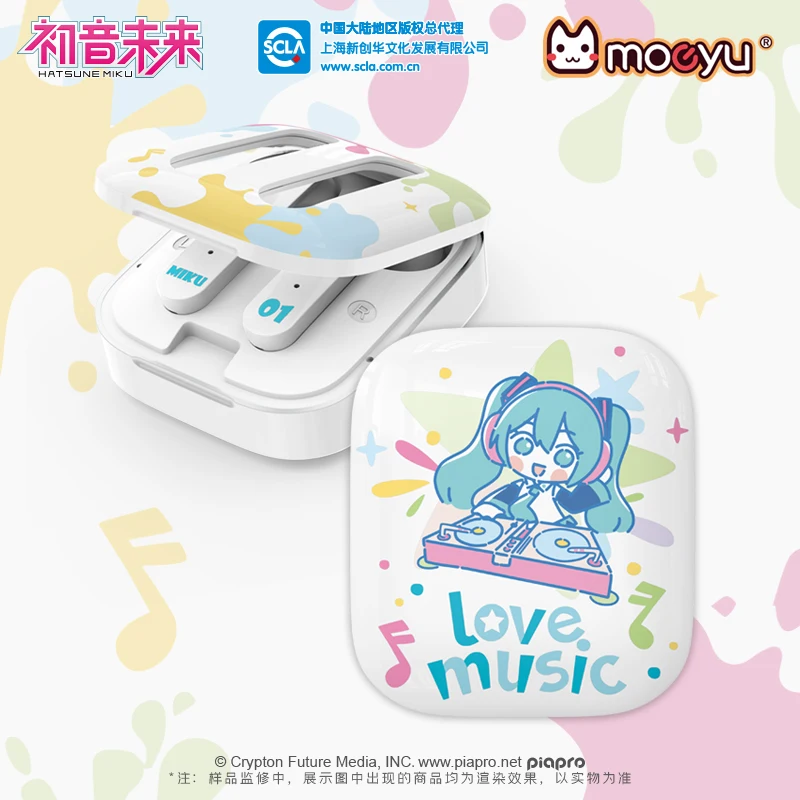 

MOEYU Miku Bluetooth Earphone Wireless Headset Anime Vocaloid Cosplay Headphone 5.0 Earbuds Dual Stereo Waterproof Long Standby