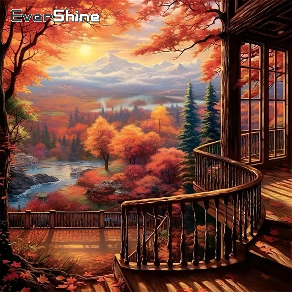 Evershine Diamant Mosaik Baum Landschaft Herbst DIY Neue Kollektion Diamant Malerei Berg Acryl Handwerk Liefert Handgemachtes Geschenk