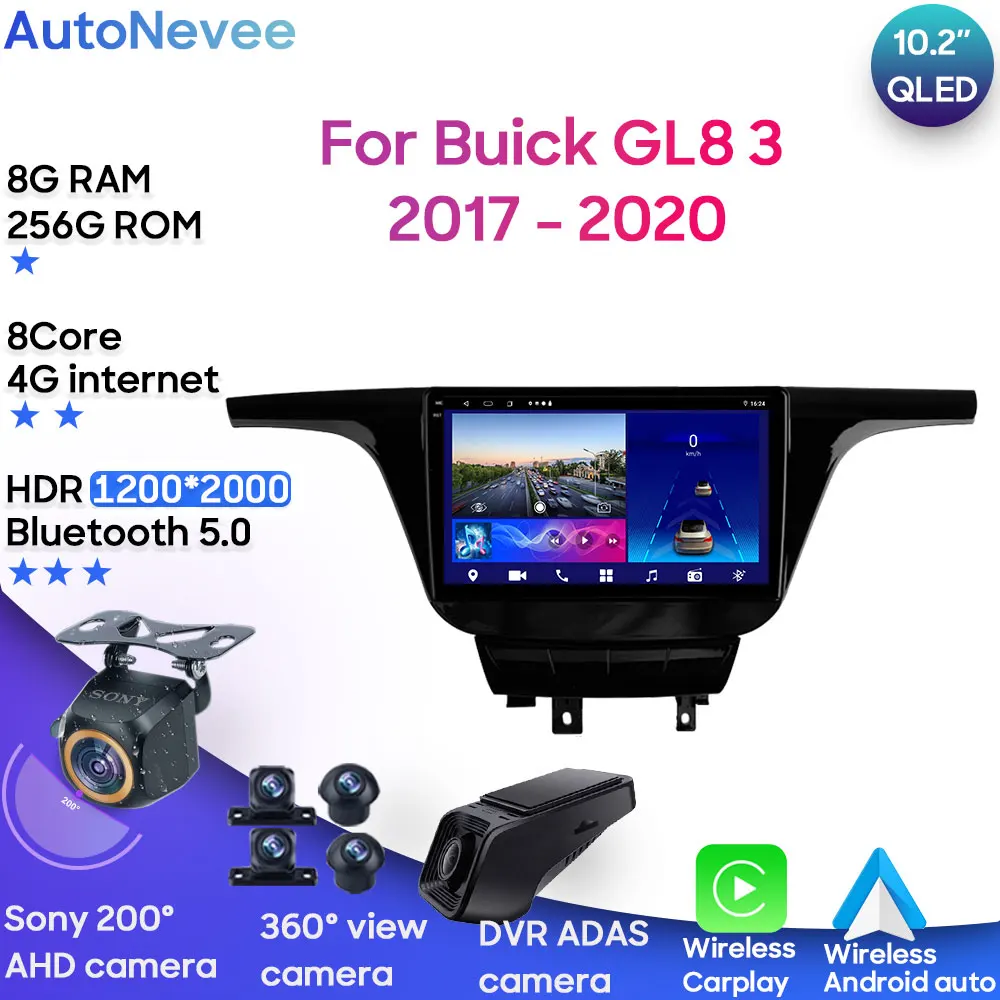 

Android Car Multimedia For Buick GL8 3 2017 - 2020 CPU Auto Radio Stereo Head Unit Player GPS Navigation QLED Screen No 2din DVD