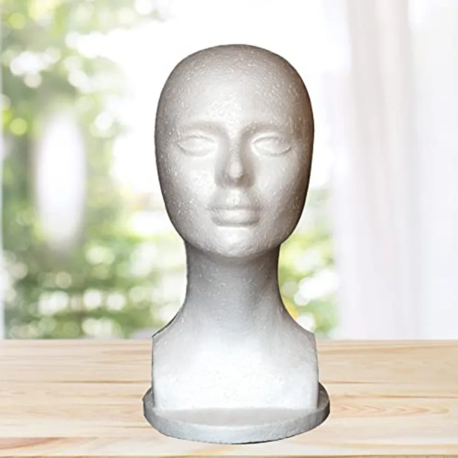 

Styrofoam Head Female Wig Stand With Foam Head for Hair and Jewelry Display Abstract Smooth Surface Mannequin Head Stand for Ha