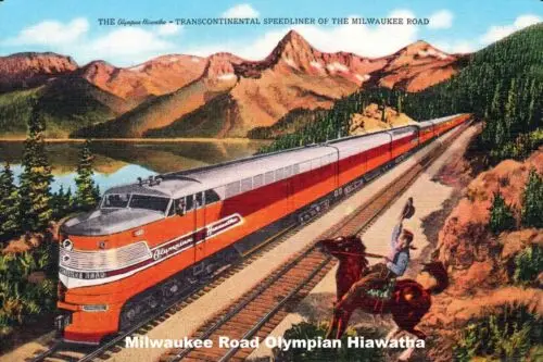 Road Olympian Hiawatha Train, Größe 12 x 18, Blechschilder, Vintage-Werbung, Aluminium