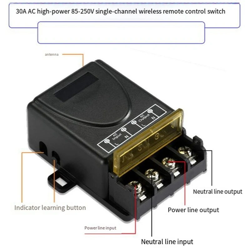 110V 220V 433Mhz Wireless Remote Control Switch,30A High Power Relay Module,1000M Remote