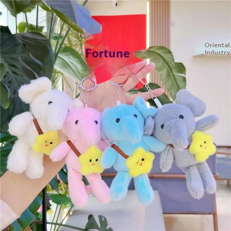 Eendelige sleutelhanger met sterolifant; Schattig knuffel; Ideaal voor verjaardagen of kersttijden