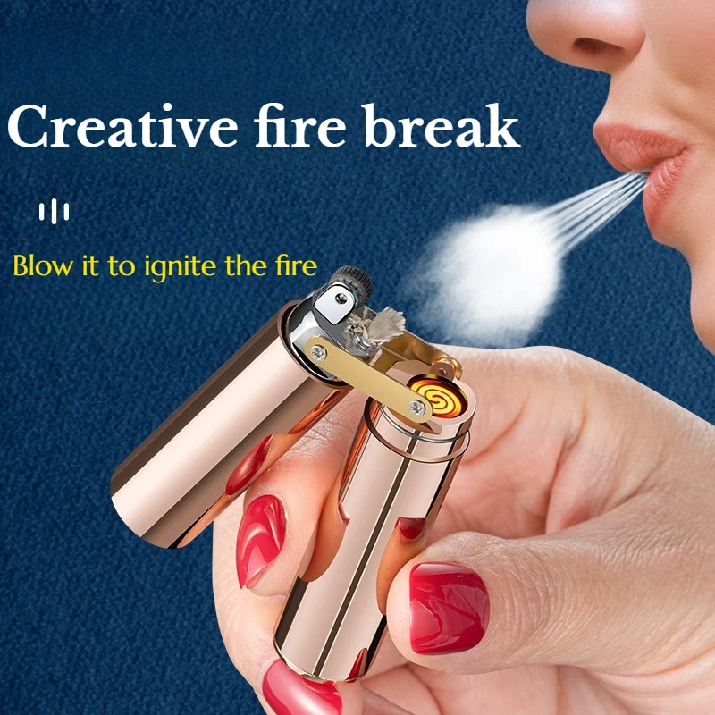 

2025 Creative, Compact, Portable, Nunchaku Charging Dual-purpose Lighter Dual-fire Metal Intelligent Induction Cigarette Lighter