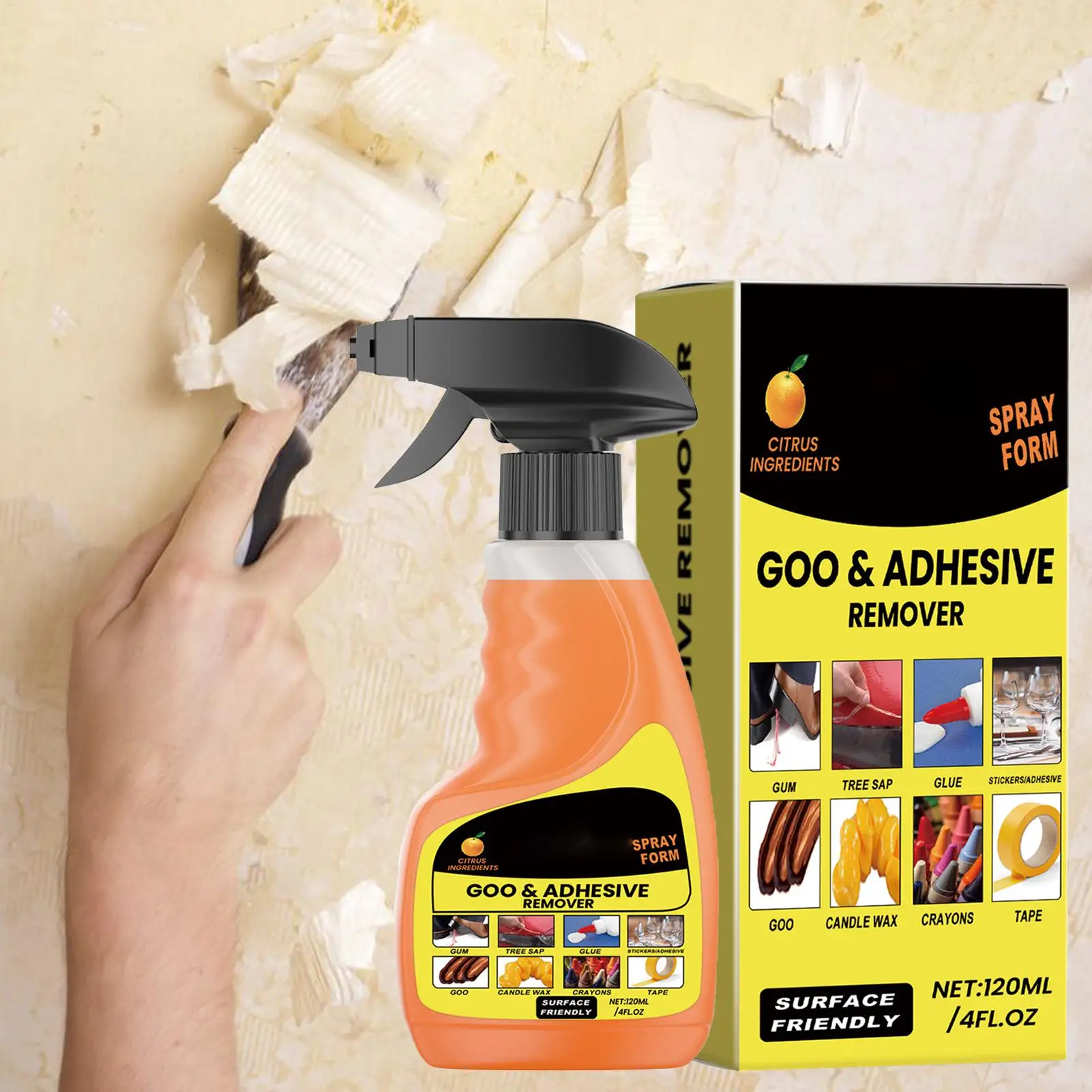 1pc Adhesive Remover For Car Adhesive Remover Glue Cleaner 120ml Odorless Liquid Decal Cleaning Solution For Wall Workshop Desk