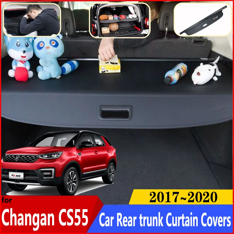 For Changan CS55 Accessories 2017 2018 2019 2020 Car Trunk Curtain Car Rear Trunk Curtain Back Trunk Cargo Covers Accessories