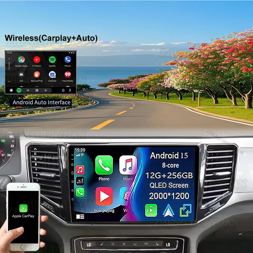 Android 16 Car Radio For Volkswagen VW Sharan SEAT Alhambra 7N 2010-2022 Auto GPS Navigation Player Multimedia Carplay 2din DVD