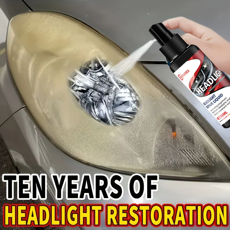 New Car headlight restorer, removes yellowing and oxidation, restores clarity, improves nighttime driving vision, and enhances d