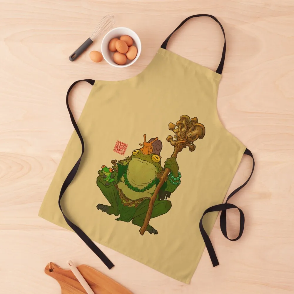 

Frog Druid Shaman Witch Doctor Apron for women with pocket Men kitchen Kitchens For Men Children'S Apron