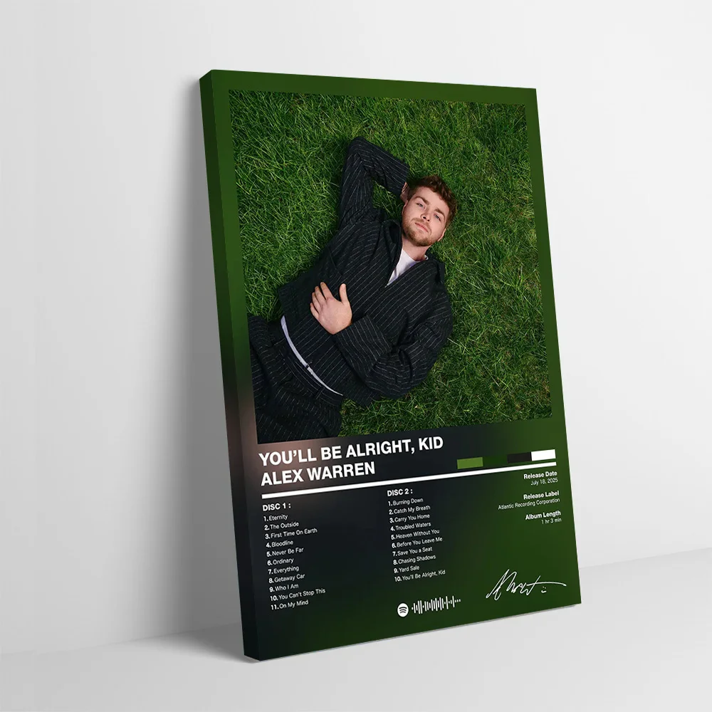 Alex Warren-Póster de niño "You'll Be Alright", lienzo impreso personalizable, pintura para imágenes, arte de pared, decoración de sala de juegos