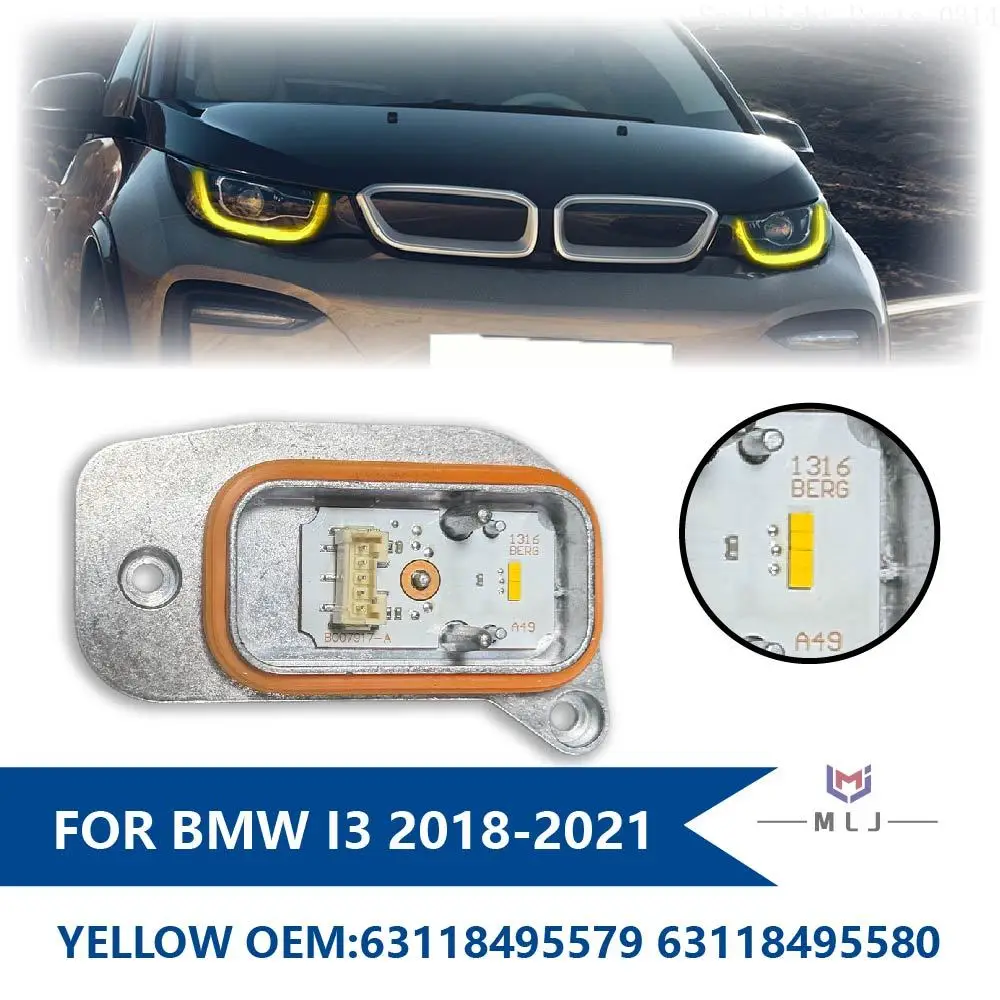 OE 63118495579 63118495580 Yellow LED DRL Angel Eye Module For BMW I3 I01 2018‑2021 Headlight Daytime Running Light Source Unit