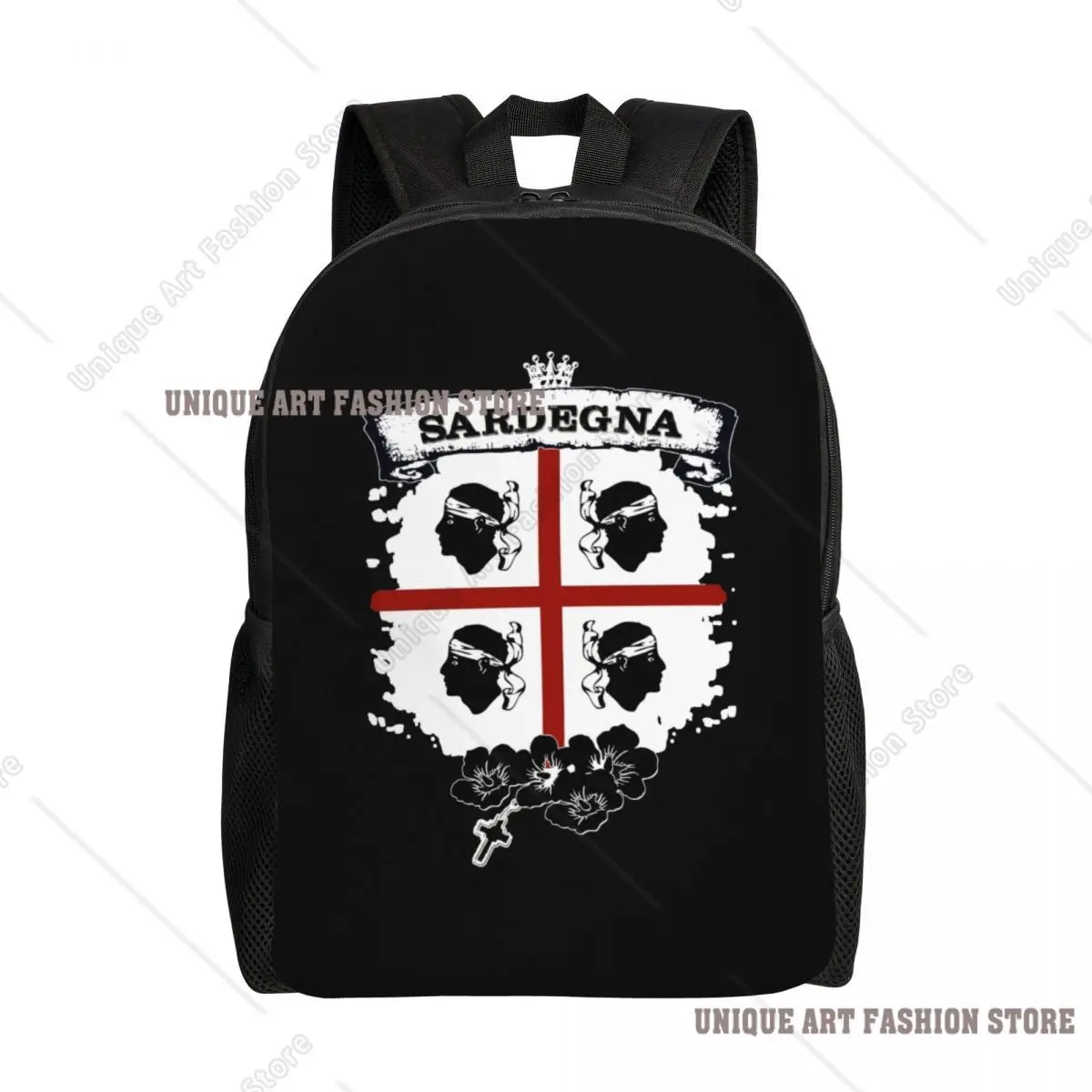 

3D Printing Sardinia Flag Four Moors Backpack for Boys Girls Italy Sardegna Coat of Arms School Bags Bookbag Fits 15 Inch Laptop