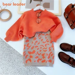 Bear Leader Girls Clothing Sets Autumn  New Fashion Kid Sweater Top with Skirt Fashion Outfit 2pcs Elegant Clothes for 2-6 Years