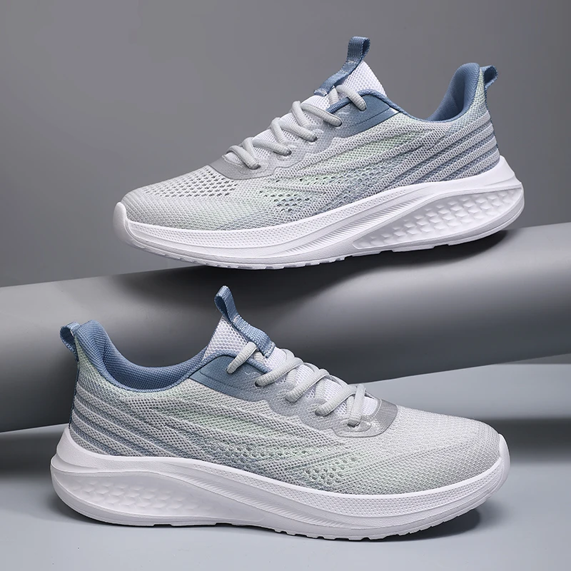 

Unisex Sports Shoes Fashionable Mesh Lace Up Flat Shoes Summer New Breathable Lightweight Outdoor Running Shoes for Men Women