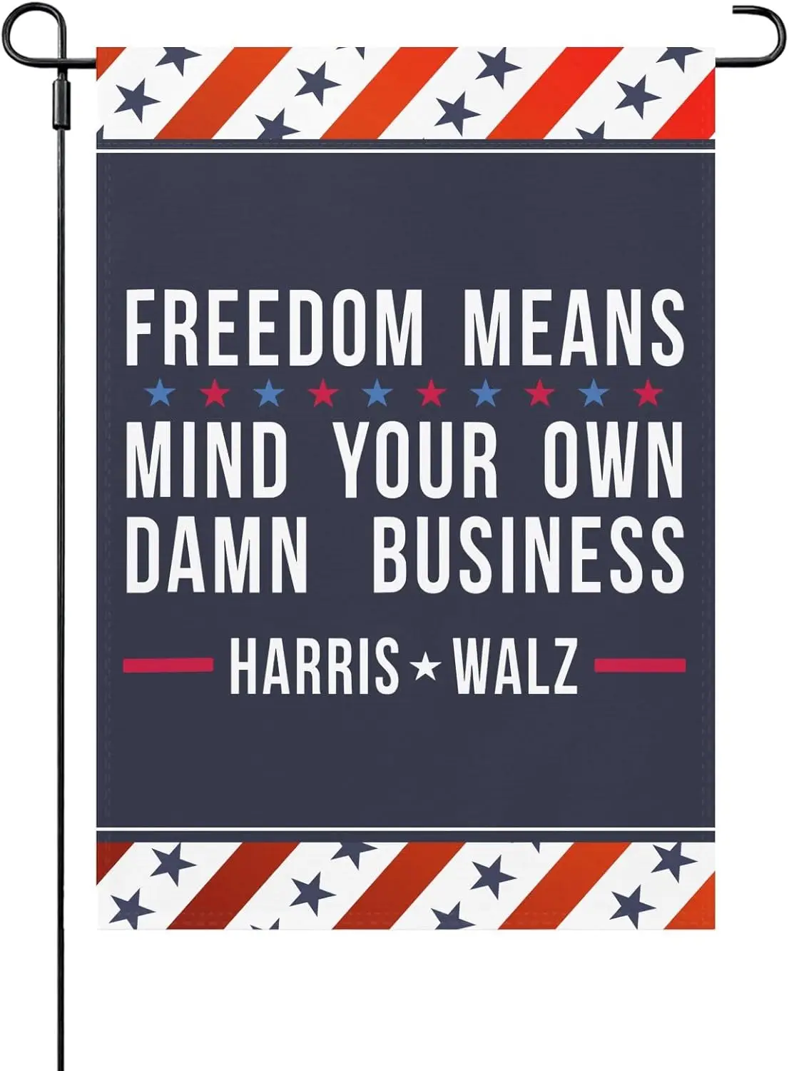 Kamala Harris Waltz Mind Your Own Damn Business Garden Flags One SizeUnique House Flags One Size Beach Yard Flag Double Sided Ya