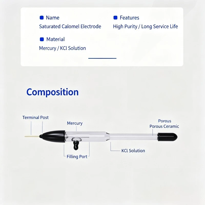 SCE MSE HgO Ag AgCl Reference Electrode 232 Luggin Capillary Probe Lab Electrochemical Test Sensor