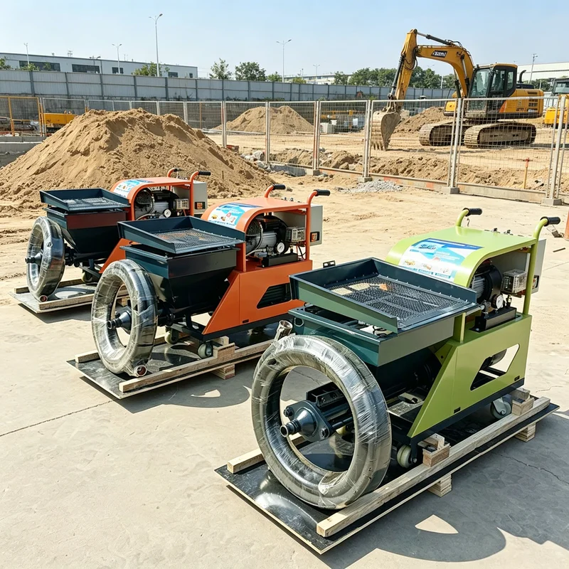 

Customized Full Automatic Mortar Plastering Spraying Machine For Building Decoration High Efficiency Low Noise